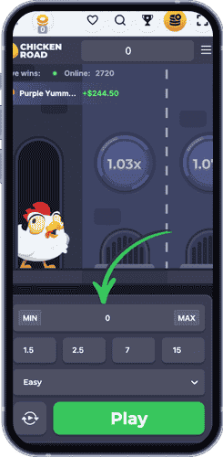 chickenroadrecenziesk-Nastavenie výšky stávky