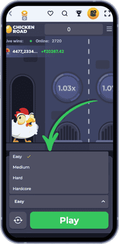 chickenroadrecenziesk-Voľba úrovne rizika