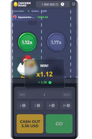 Výhra v hre Chicken Road App na mobile